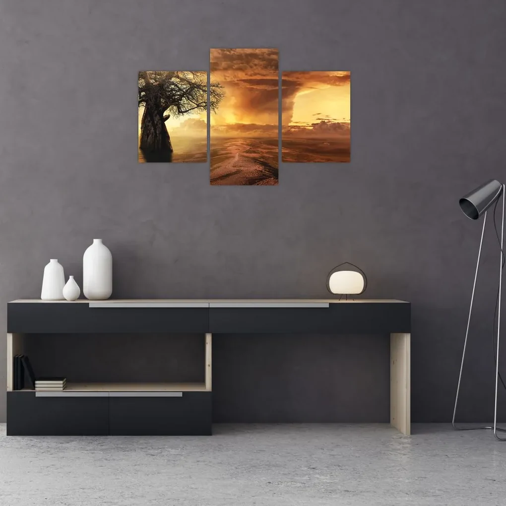 Obraz oranžových mračien (90x60 cm)