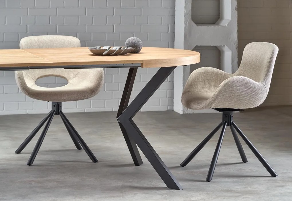 Jídelní rozkládací stůl Peroni 100/250 cm dub craft zlatý/černý