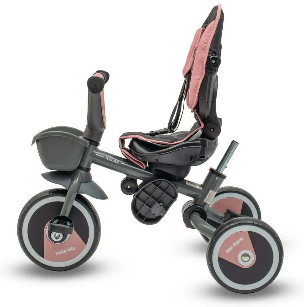 Detská trojkolka Baby Mix 5v1 RELAX 365 ° ružová