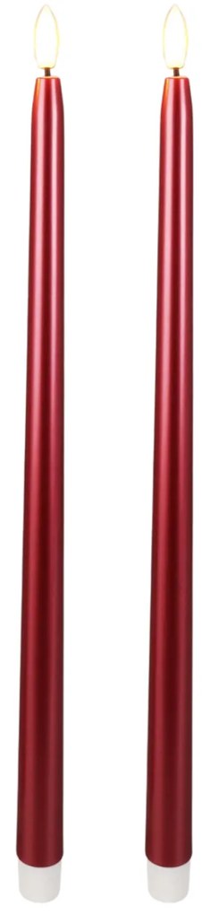 Sada 2 ks LED vysokých svíček s časovačem Aliya 38 cm červená