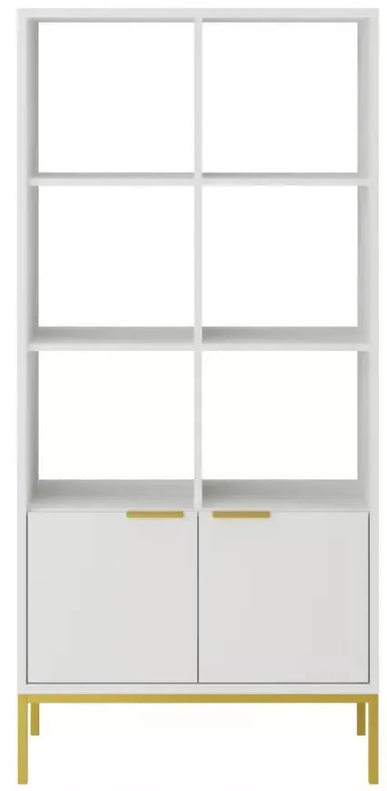 Knižnica Austin 80 cm biela/zlatá