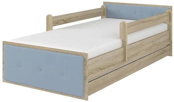 Raj posteli Detská čalúnená posteľ MAX XL " modra" dub sonoma