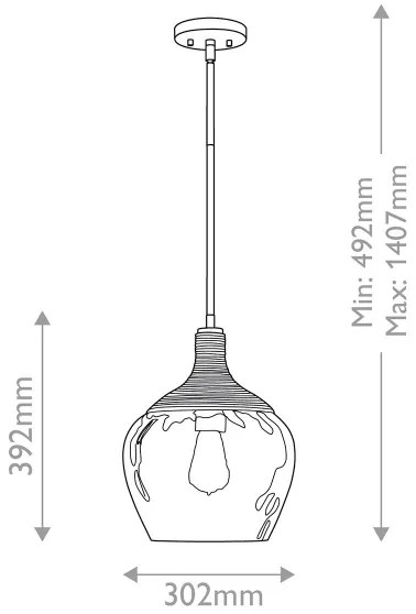 Quoizel QZ-ROYER-1P-MBK - Luster na tyči ROYER 1xE27/60W/230V pr. 30,2 cm