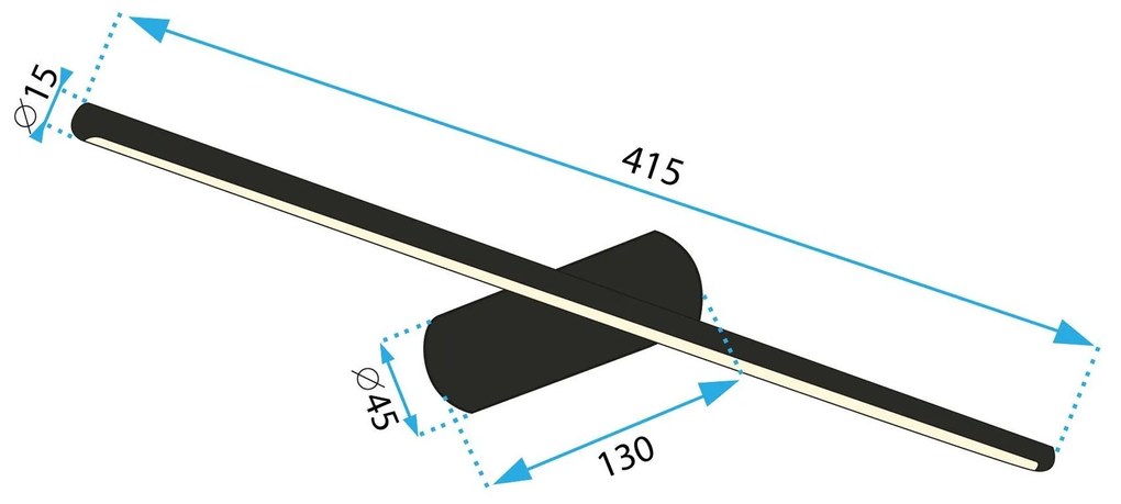 Toolight Toolight, LED nástenné svietidlo 40cm 6W 4000K APP1344-W, zlatá lesklá, OSW-02434