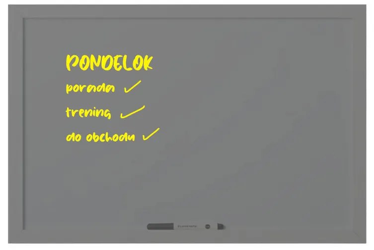 Toptabule.sk Sivá kriedová tabuľa v sivom drevenom ráme 90x60 cm