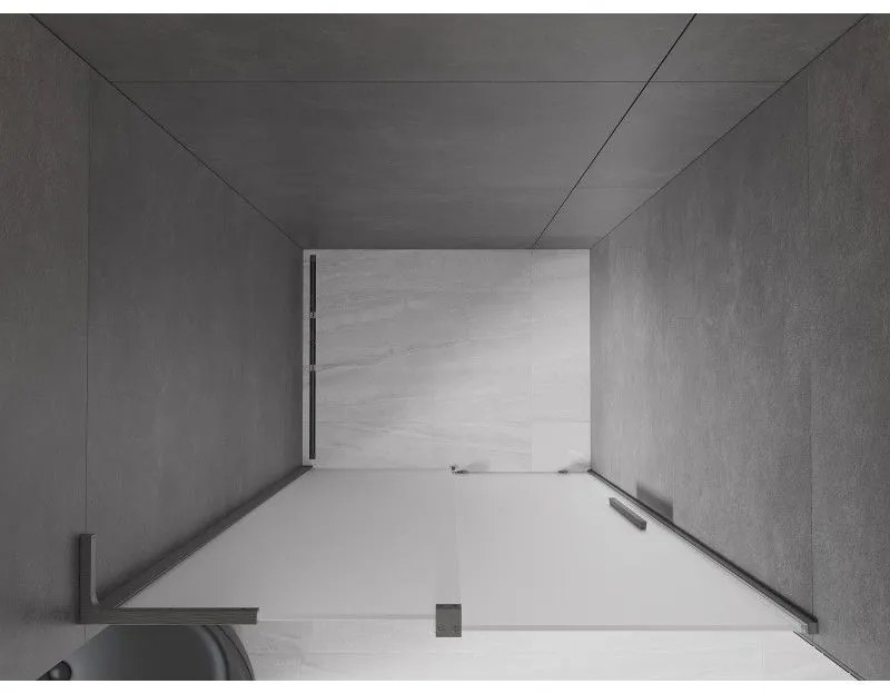 Mexen Velar L, posuvné sprchové dvere do otvoru 90 cm, 8mm sklo námraza, grafit brúsený, 871-090-003-31-66