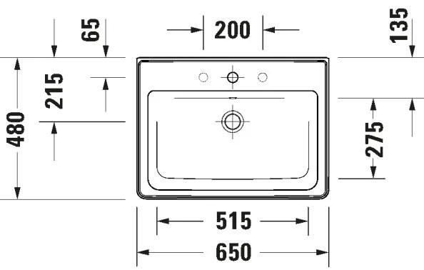 Duravit 2367650060 - Závesné umývadlo D-NEO 65x48 cm keramika/lesklá biela