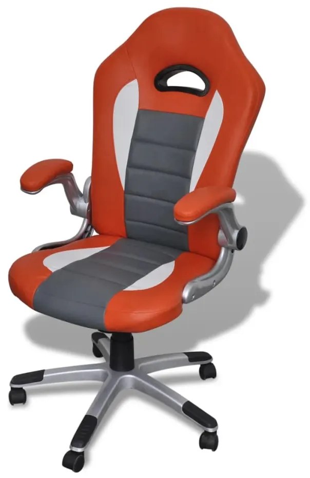 vidaXL Oranžová moderná kancelárska stolička z umelej kože