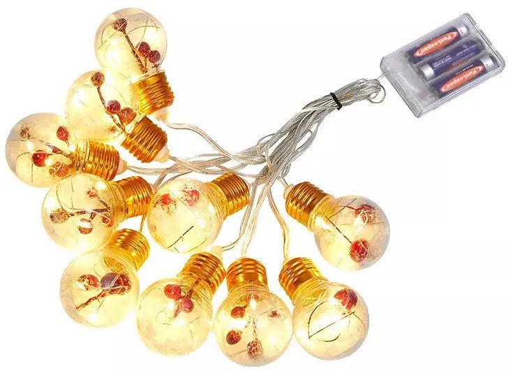 KIK KX5243 Vianočné osvetlenie žiarovky 50 LED, teplá biela, 3 m