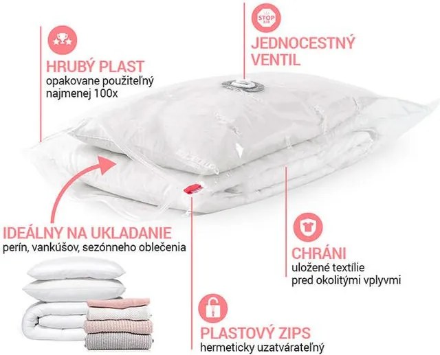 Súprava 2 ks vákuových úložných vriec Compactor M 70 l
