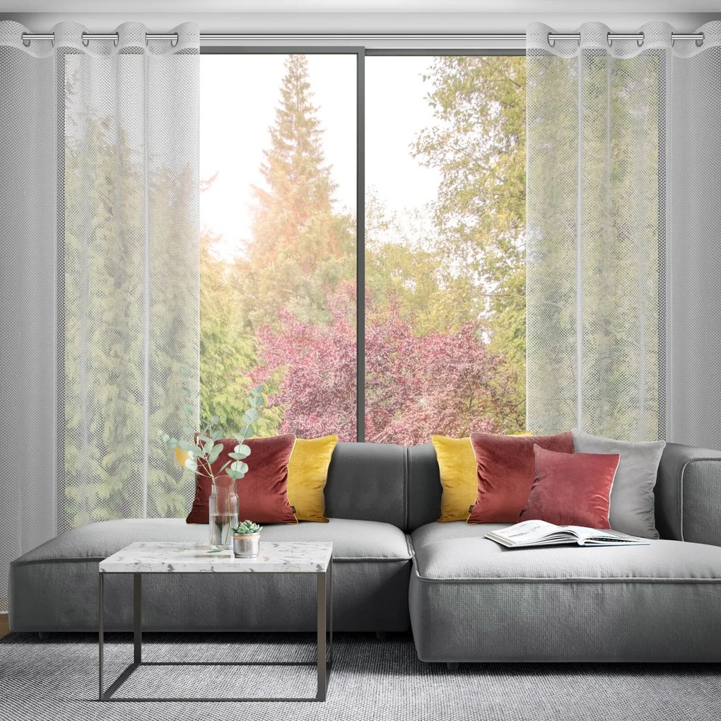 ZÁCLONA NA KRÚŽKOCH ABI1 140X250 CM BIELA
