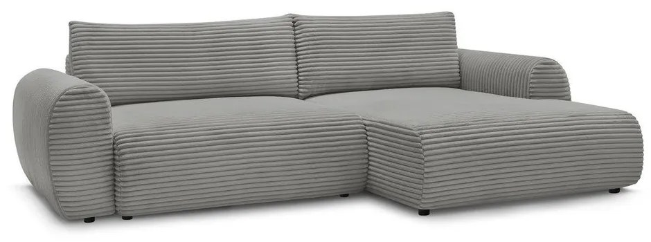 Tmavosivá menčestrová rozkladacia rohová pohovka (pravý roh) Lucien – Bobochic Paris