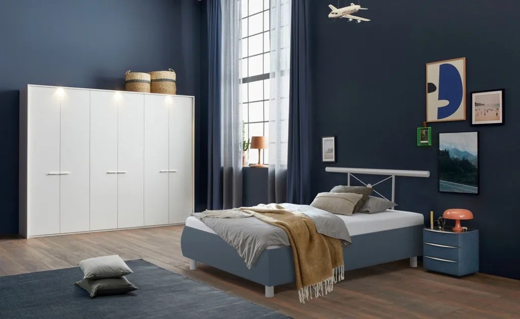 Posteľ Caribic 140x200 cm, tmavo šedá látka