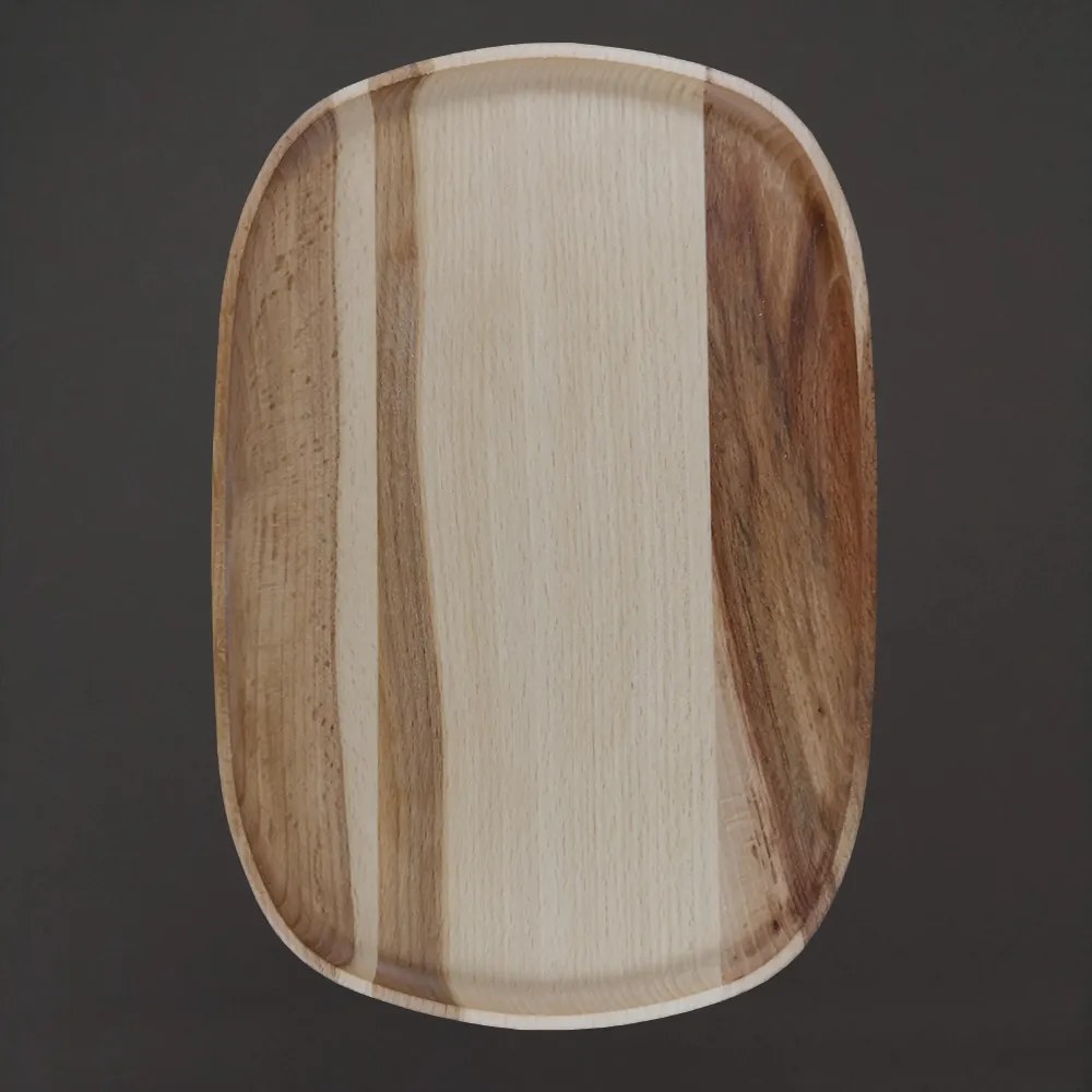 AMADEA Drevený podnos, masívne drevo, 25 cm