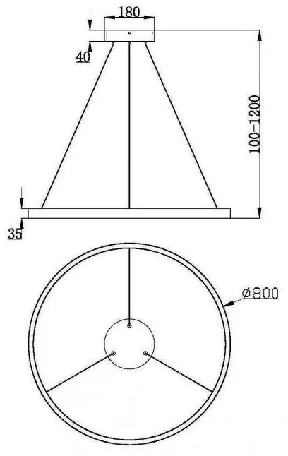 Závesné svietidlo MAYTONI RIM MOD058PL-L42B3K