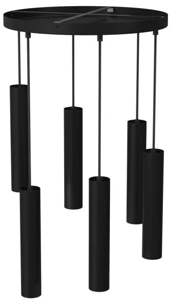 Luster na lanku RAITO 6xGU10/8W/230V čierna