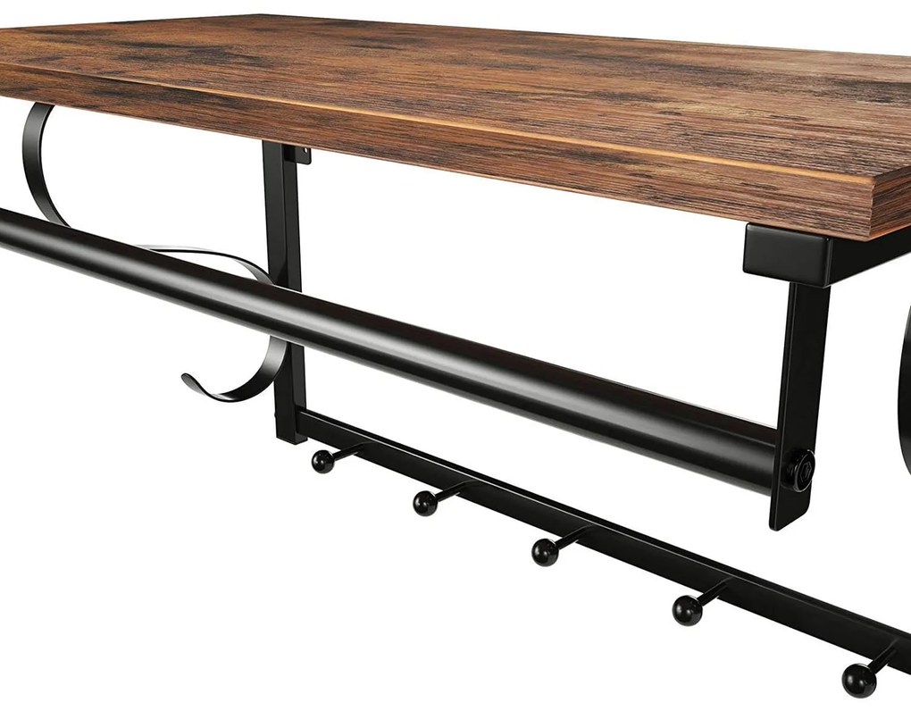 Nástenný vešiak TAYLOR, hnedý