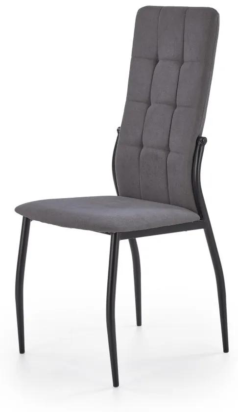 Jedálenská stolička FULGUR — oceľ, látka, šedá