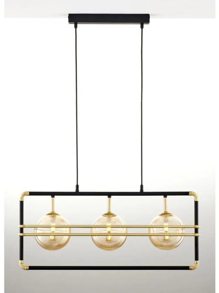Jupiter 2027 - Luster na lanku FIORI 3xG9/10W/230V čierna/zlatá/béžová