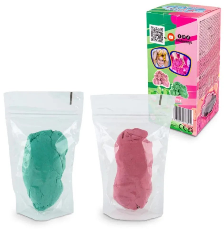 Tuban Fluffy piesok 2 x 70g ružová a zelená