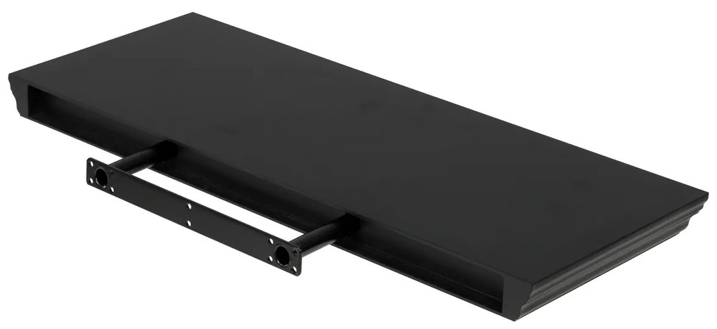 Nástenná polička P-024, matná čierna, 60 cm