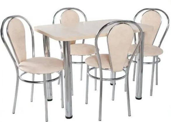 Jedálenský set 4 stoličky + obdĺžnikový stôl 60 x 100 cm - veľky vyber fareb tmavě modrá - 4D