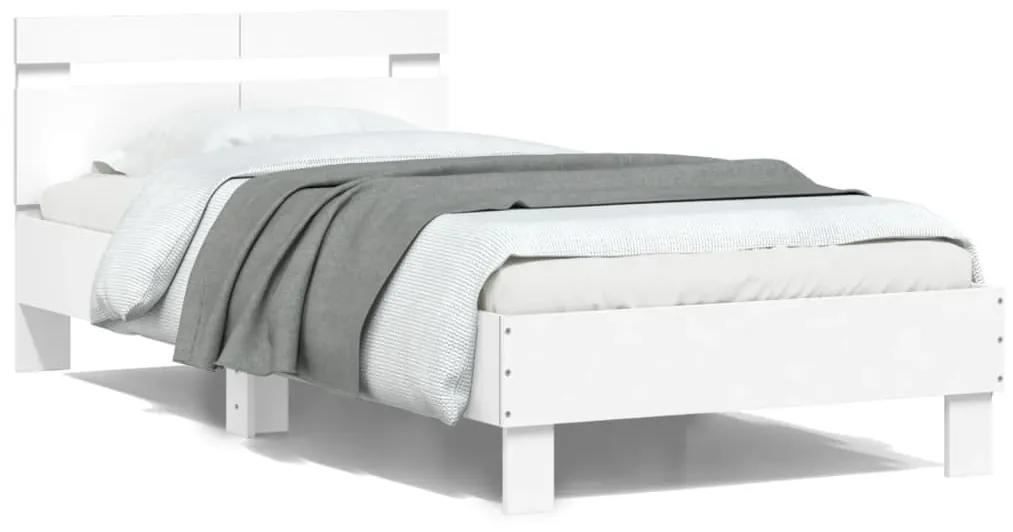 Rám postele s čelom biely 100x200 cm kompozitné drevo 838526
