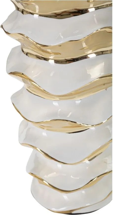 Biela/v zlatej farbe keramická stolová lampa s textilným tienidlom (výška 53 cm) Glam Space – Mauro Ferretti