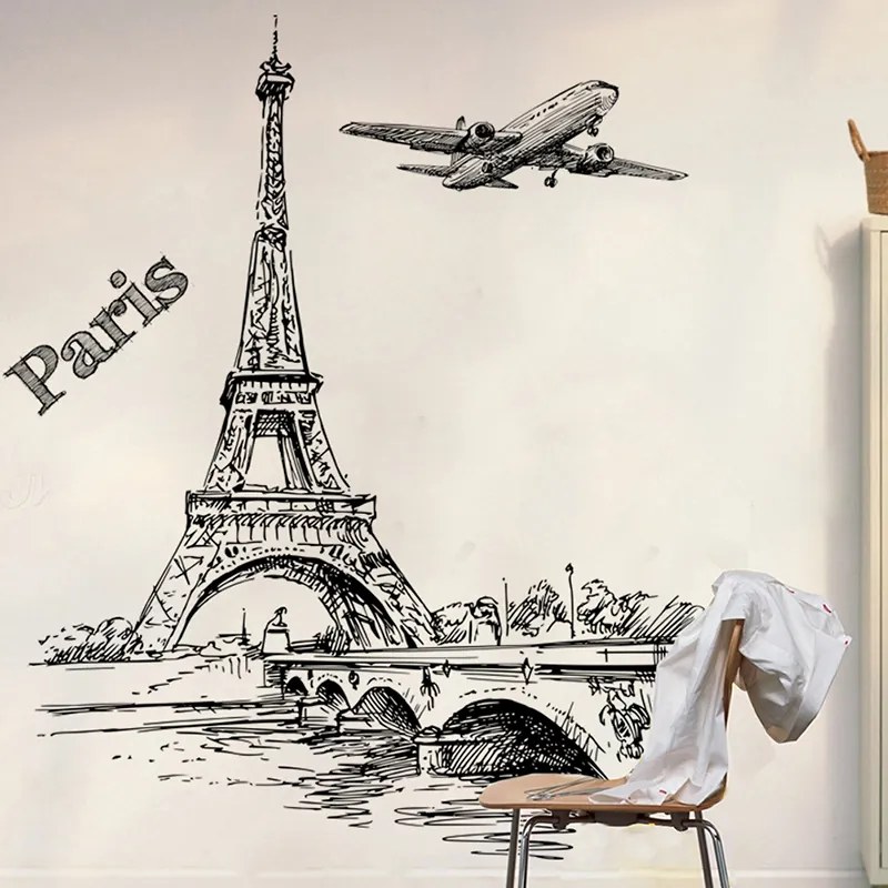 Samolepka na stenu "Paríž 3" 78x70 cm