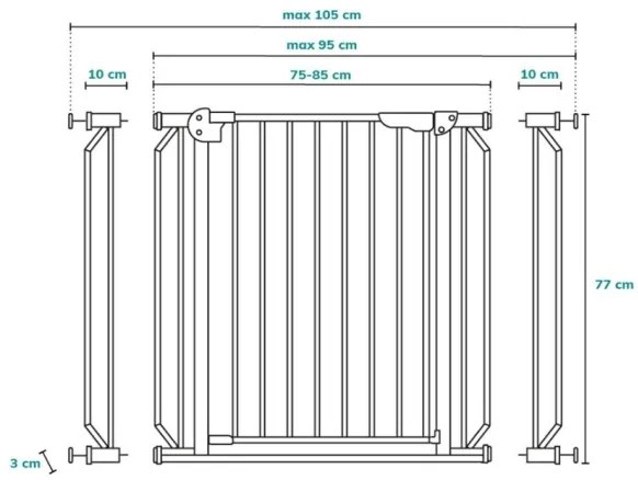 Lionelo - Bezpečnostná zábrana TRUUS SLIM LED 1xAAA biela