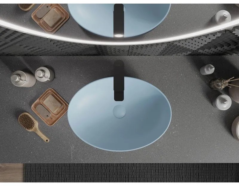 Mexen Cornelia, umývadlo na dosku 50 x 36 cm, modrá matná, 21885049