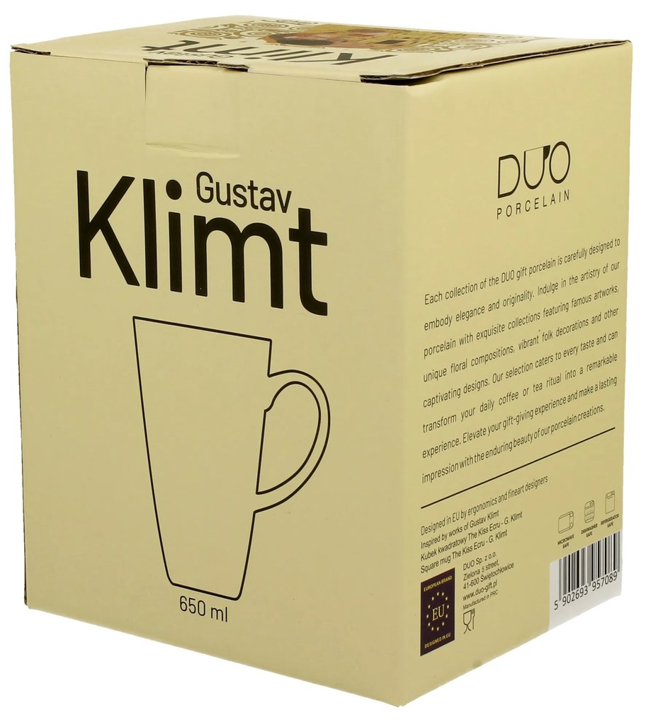 Porcelánový hrnček Klimt The Kiss Ecru 650 ml
