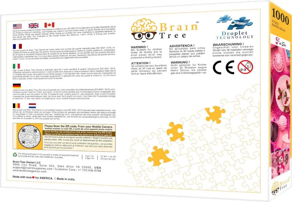 Brain Tree Puzzle Ružovo prestreté 1000 dielikov