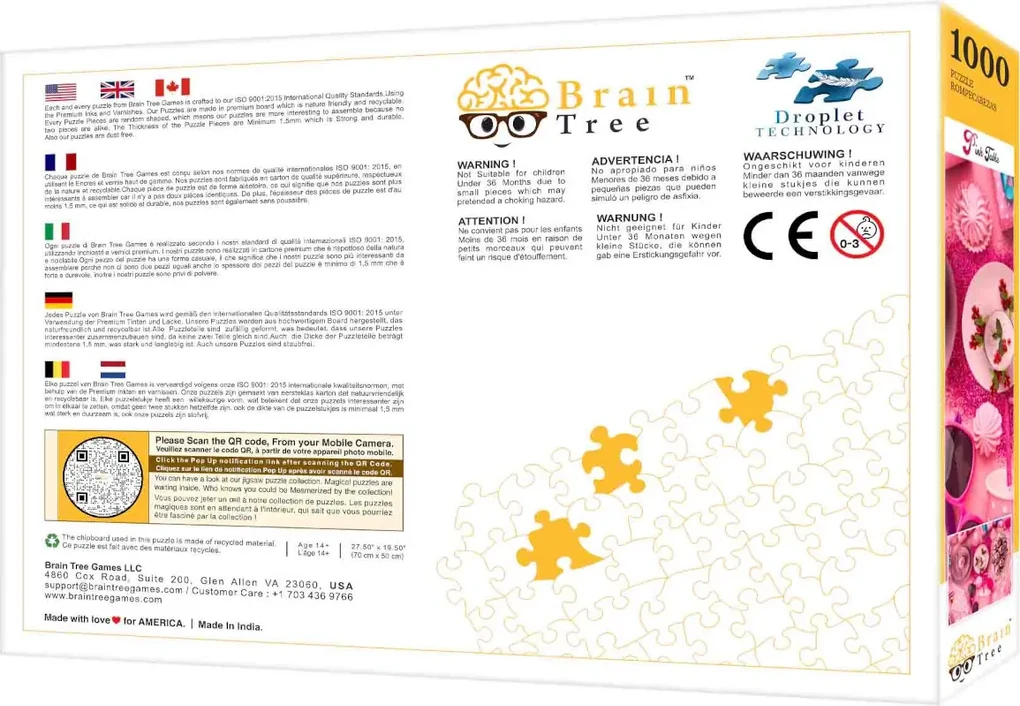 Brain Tree Puzzle Ružovo prestreté 1000 dielikov