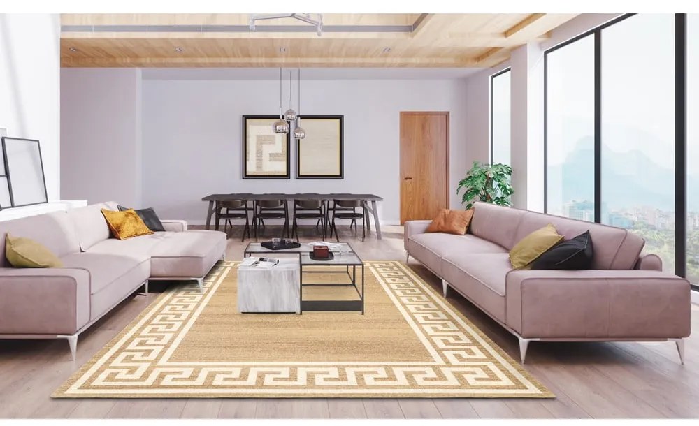 Svetlohnedý vlnený koberec 133x180 cm Cesar – Agnella