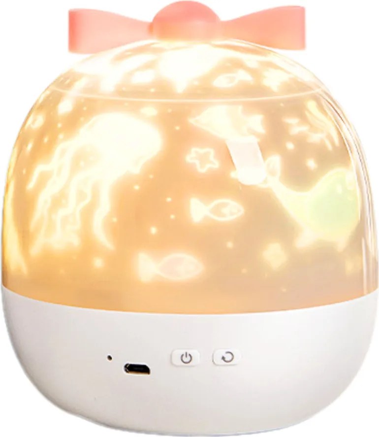 LEAN Toys Detské nočné svetlo s projektorom hviezd 6 vymeniteľných projekcií