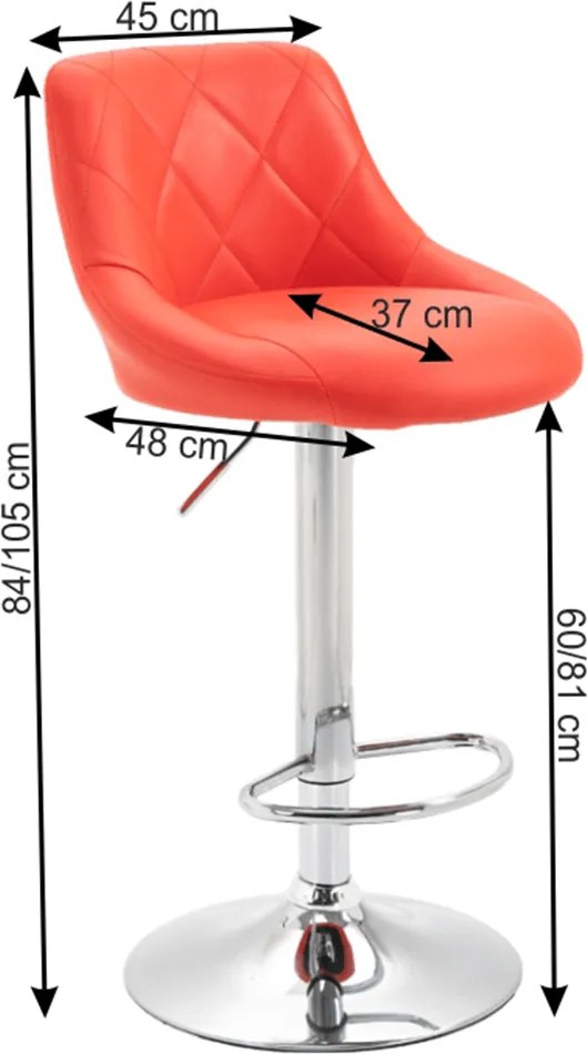 Barová stolička, červená/chrómová, MARID