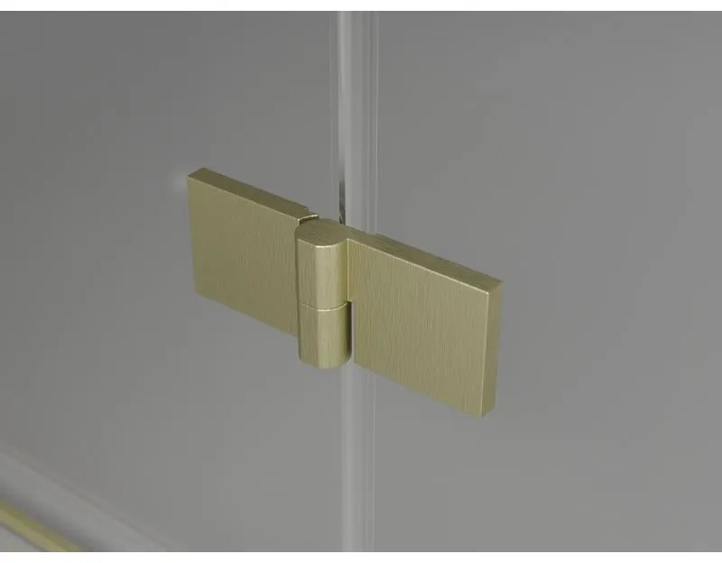 Mexen Mist-F Duo, skladací sprchový kút 70 x 90 cm, číre sklo, zlatý matný profil, 8A6-070L-090P-55-00