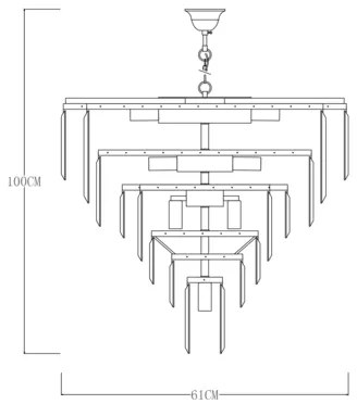 Zlaté glamour závesné svietidlo VERSAILLES