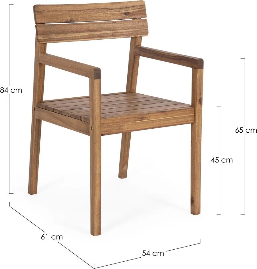 Drevená záhradná stolička v prírodnej farbe Rodano – Bizzotto