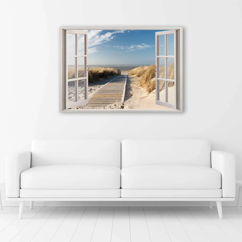 Gario Obraz na plátne Okno cesta na peknú pláž Rozmery: 100 x 70 cm
