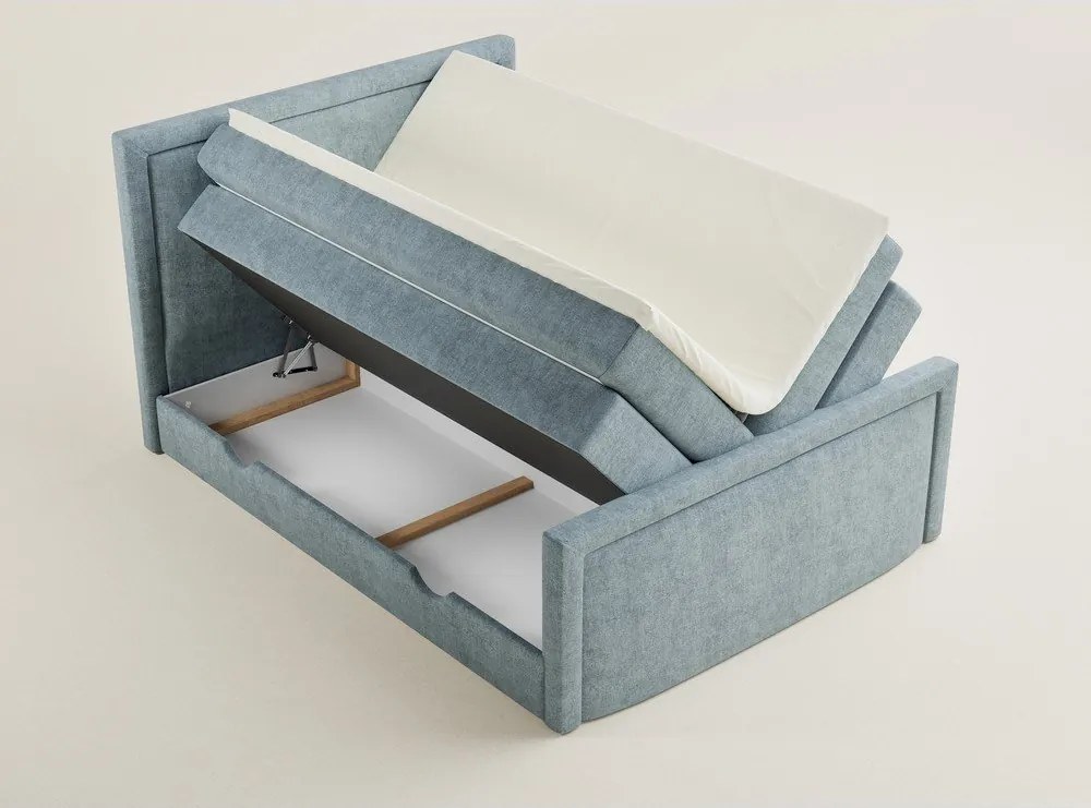 Svetlomodrá boxspring posteľ s úložným priestorom 180x200 cm Fresco – Maison de Rêve