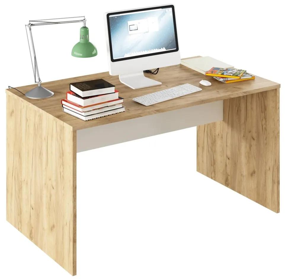 Tempo Kondela PC stôl, dub artisan/biela, RIOMA TYP 11
