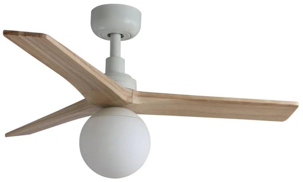 FARO 34281-11L - Stropný ventilátor KLIM S 1xE27/15W/230V borovica/biela + DO