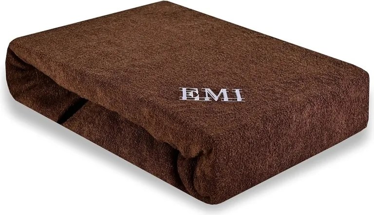 Plachta posteľná hnedá froté EMI, Plachta 90x200