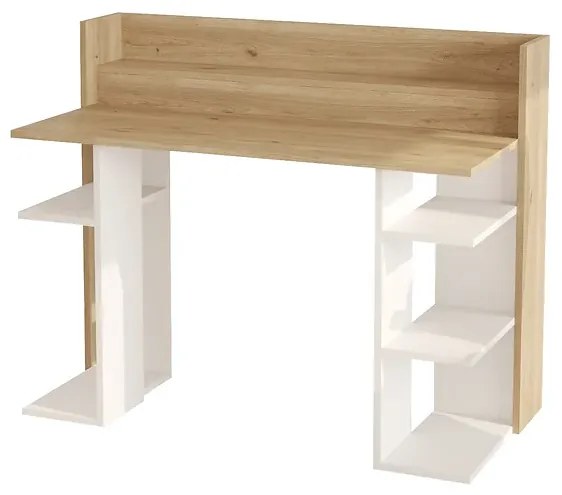 Písací stôl Houseland Brody dub Castello/biely