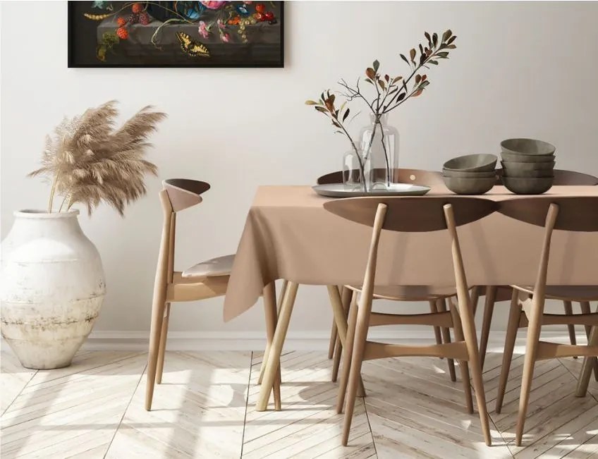 Dekorstudio Teflónovy obrus na stôl Gold II - tmavo béžový Rozmer obrusu (šírka x dĺžka): 110x160cm