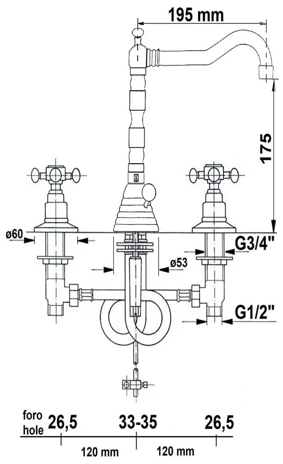Umývadlová batéria v zlatej farbe Antea – Sapho