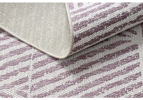 Koberec COLOR 47176260 SISAL riadky, trojuholníky, zigzag béžová / ružový Veľkosť: 60x110 cm