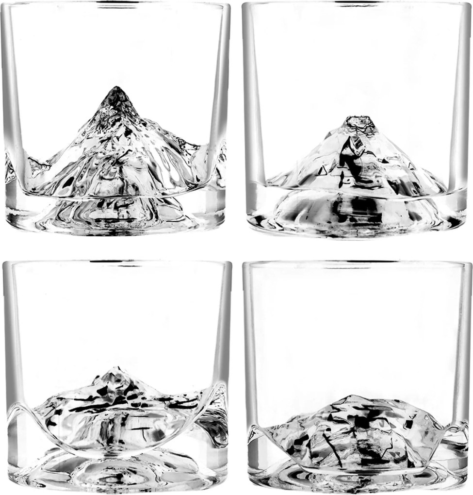 Sklenené poháriky na whisky The Peaks 4 ks